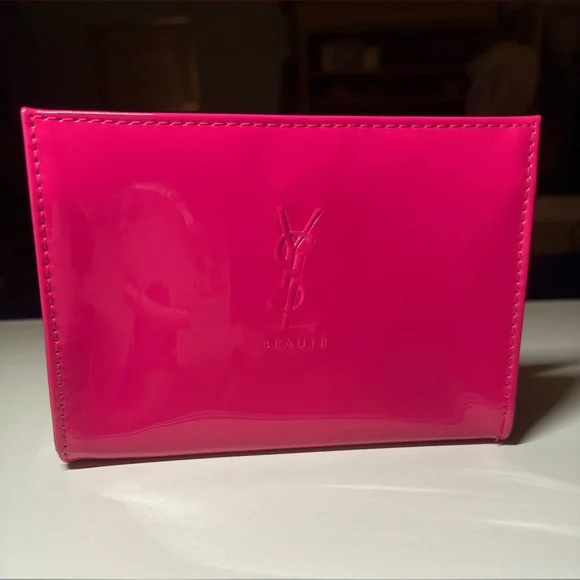 Yves Saint Laurent Hot Pink Patent Cosmetic Pouch - Picture 1 of 11